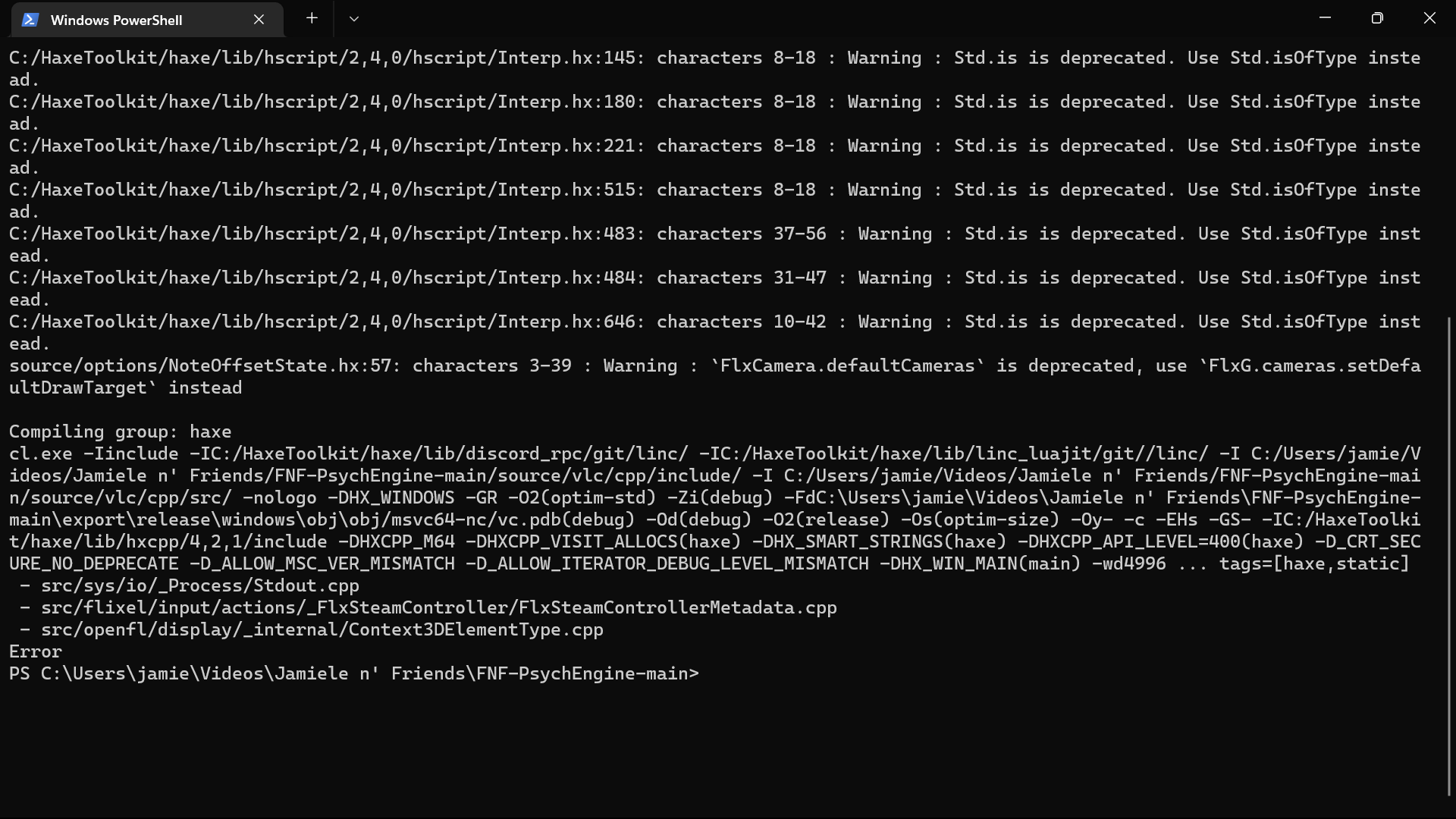 Unknown Compilation Issue. · Issue #8544 · ShadowMario/FNF-PsychEngine ...
