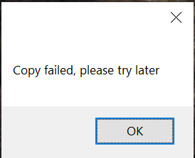 PowerRun Calculated value fails to copy with message "Copy failed ...