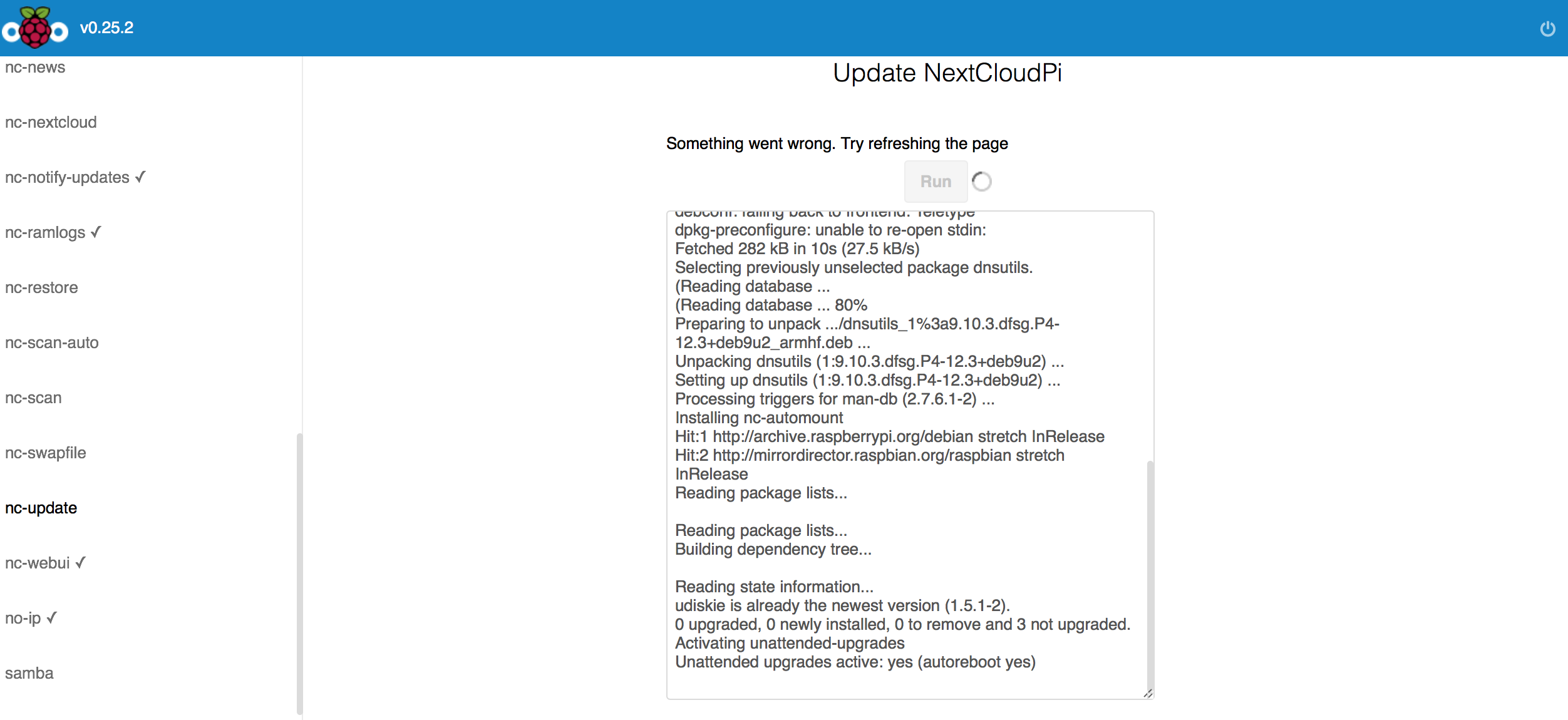 update NextCloudPi via webGUI · Issue #176 · nextcloud/nextcloudpi · GitHub