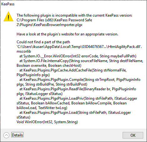 keepassbrowserimportererror