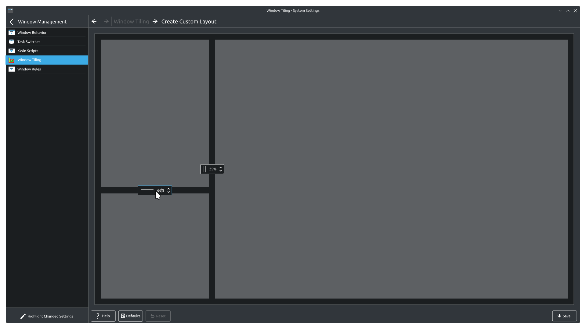 Bismuth Create Custom Layout Prototype Percentage