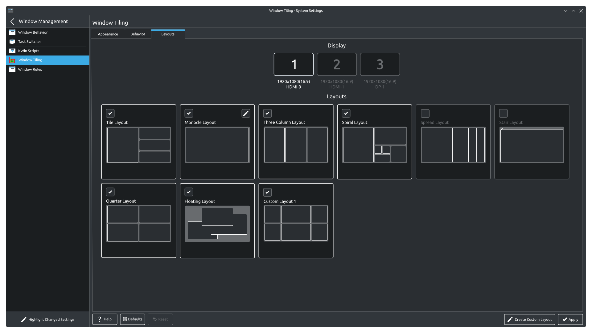 Bismuth Layouts Tab Prototype