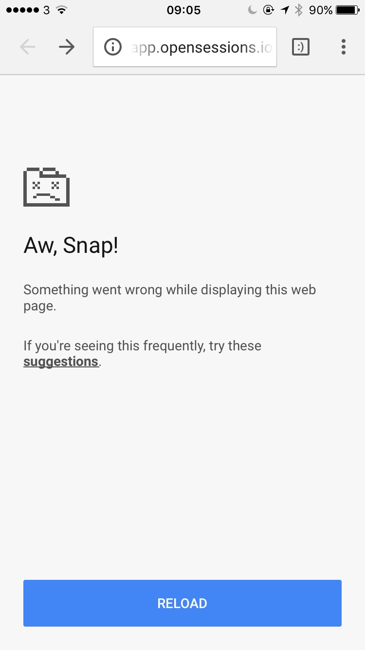 Site crashing on iPhone Chrome while clicking between pages and