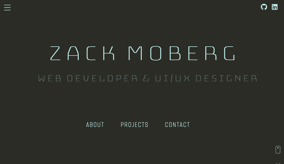 GitHub - ZMoberg/portfolio: V2 of my personal portfolio that displays ...