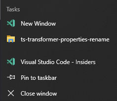 Windows 10 - Taskbar entry context menu is empty · Issue #121184 ...