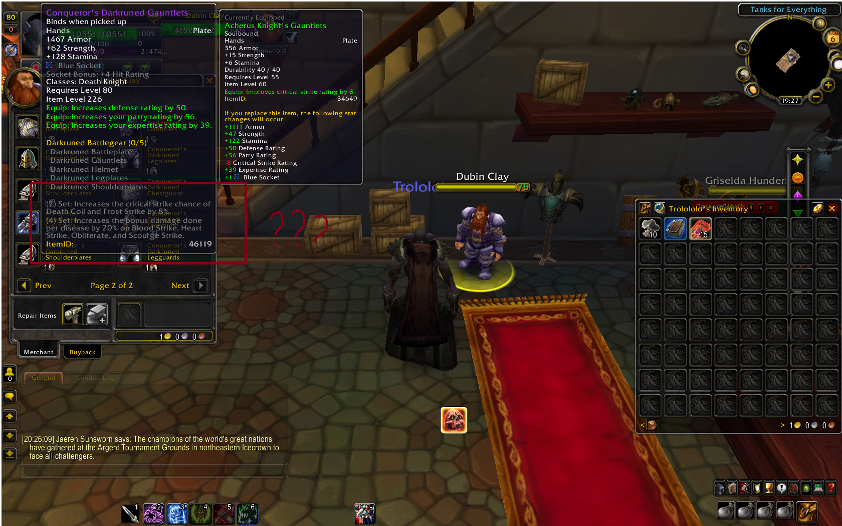 [Item/Loot] Set bonus of DK t8 tanking tier · Issue #3565 · WoWManiaUK ...