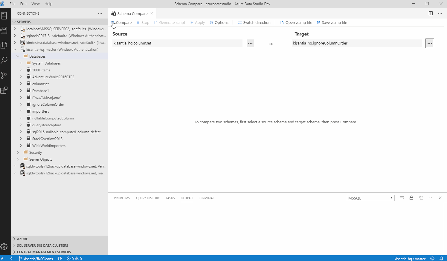 Schema compare differences table not showing · Issue #7357 · microsoft ...