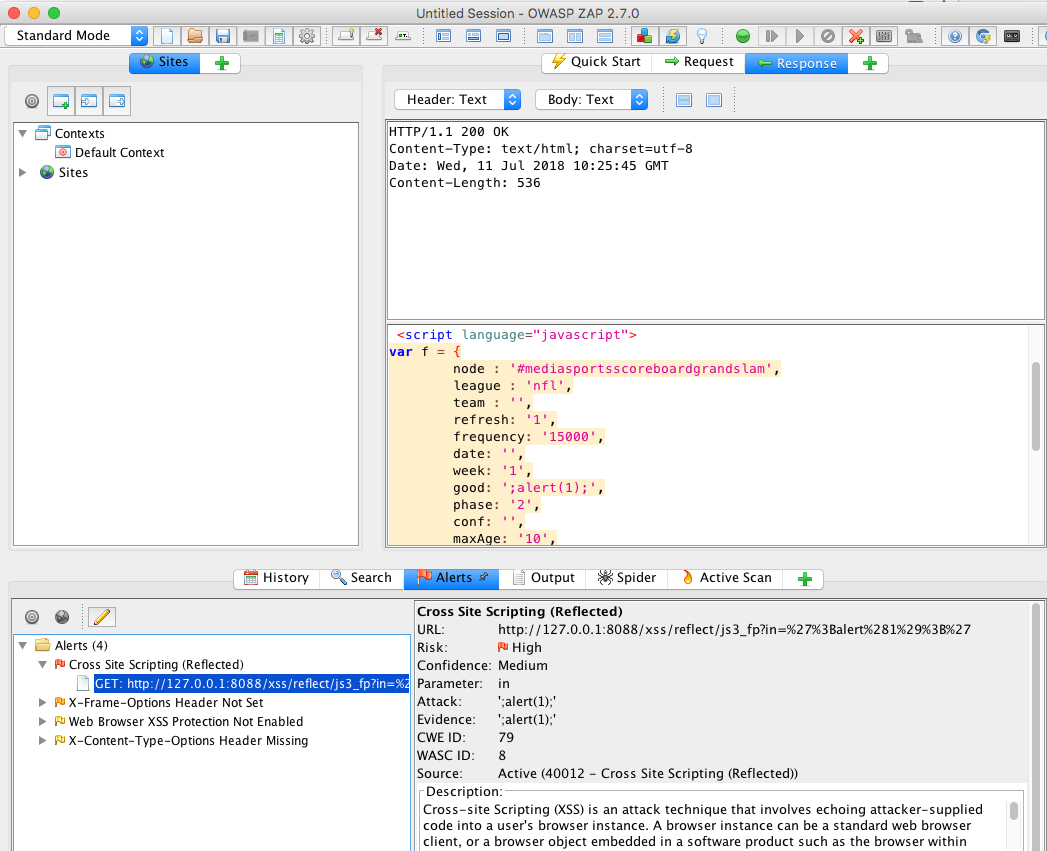 XSS False Positive on injections into script block (Webseclab /xss ...