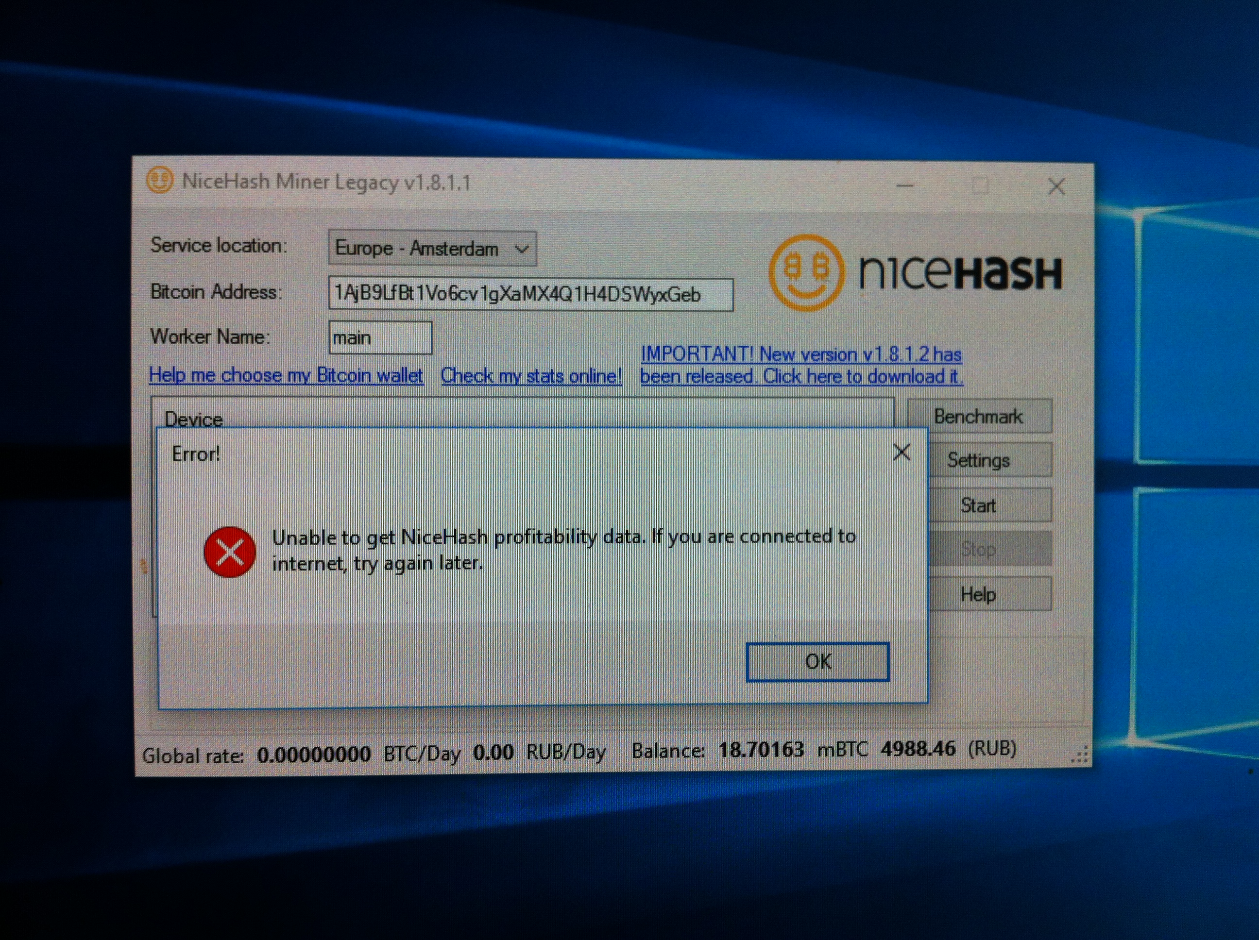 Automining don't start cuz of Profitability error dialog window even if ...