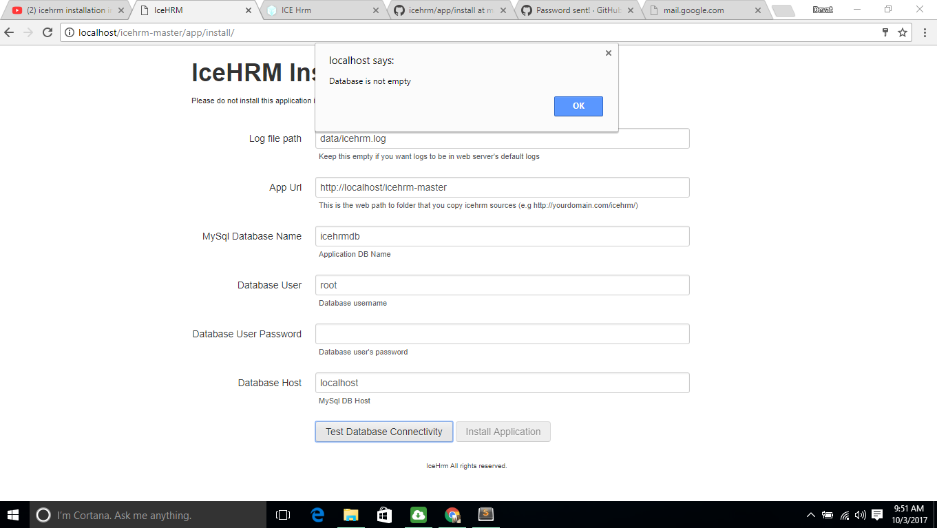 install icehrm error in Database is not empty · Issue #75 · gamonoid ...