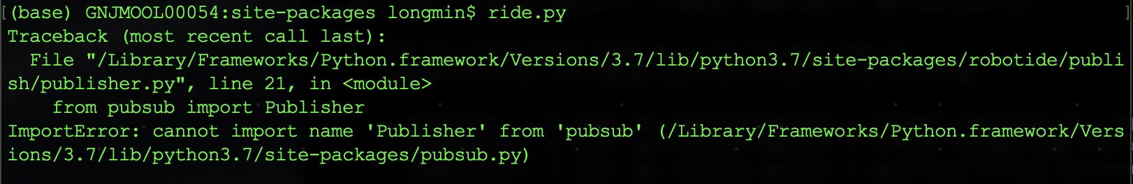 ride.py can't run successfully if pubsub's version is 0.1.2 · Issue ...