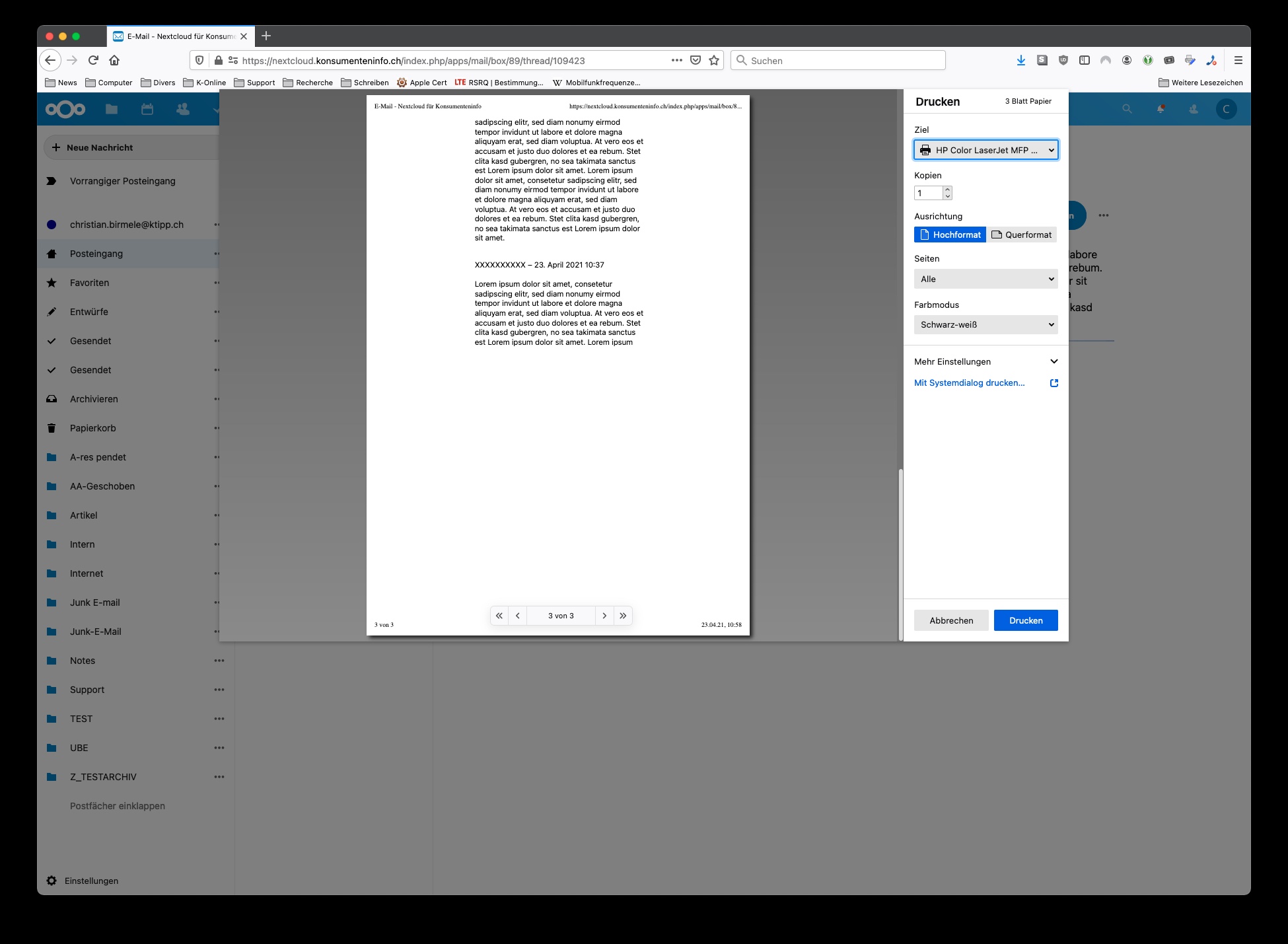 content of the e-mail message disappears after printing · Issue #4974 ...