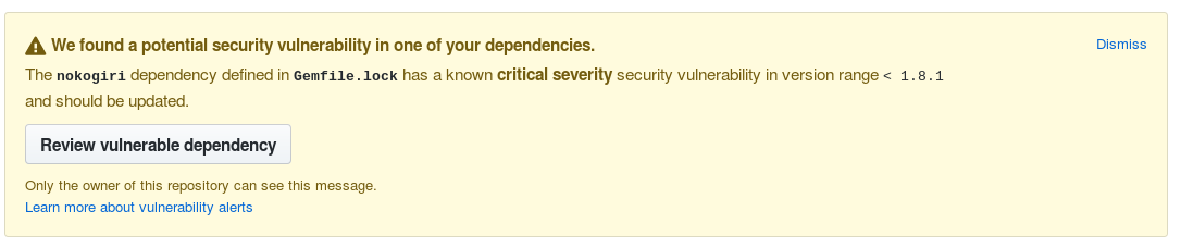 Github security warning for nokogiri version