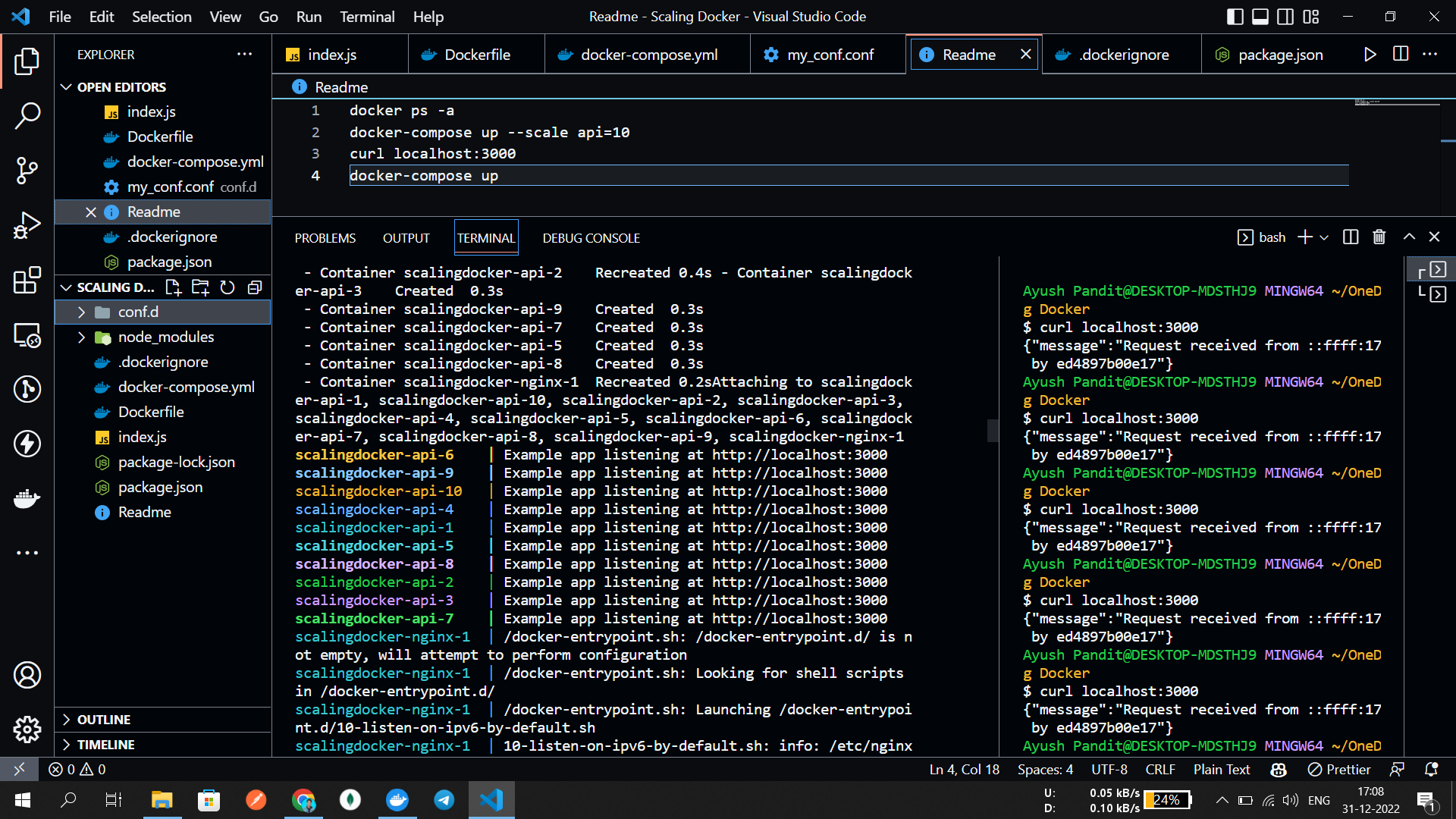 GitHub - Ayushpanditmoto/Scaling-Docker: Scaling Docker is used to run ...