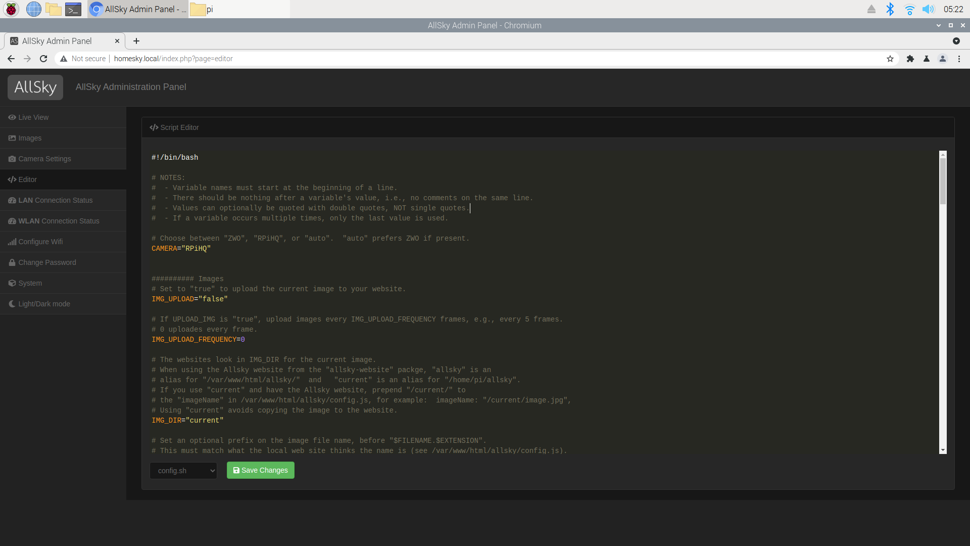 Saving config.sh in editor window doesnt work. · Issue #47 ...
