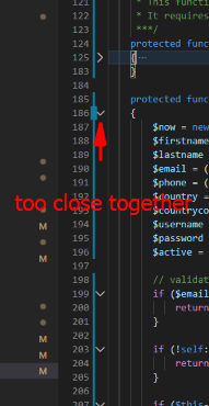 SCM hover action overlaps with code folding chevron · Issue #98541 ...