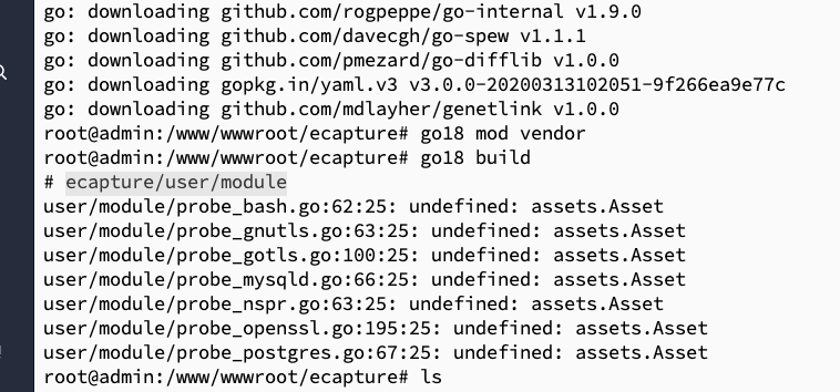 assets.Asset 方法未找到 · Issue #330 · gojue/ecapture · GitHub
