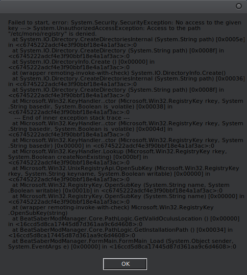 Linux crash on startup · Issue #81 · Umbranoxio/BeatSaberModInstaller ...