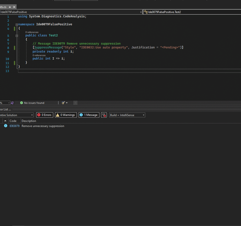 IDE0079 false positive for IDE0032 using *in-class ...