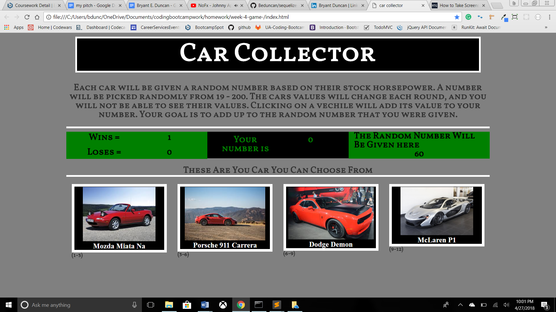 GitHub - Beduncan/Race-Car-Game