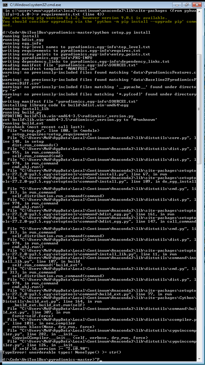Installation failure on Windows · Issue #283 · AIM-Harvard/pyradiomics ...