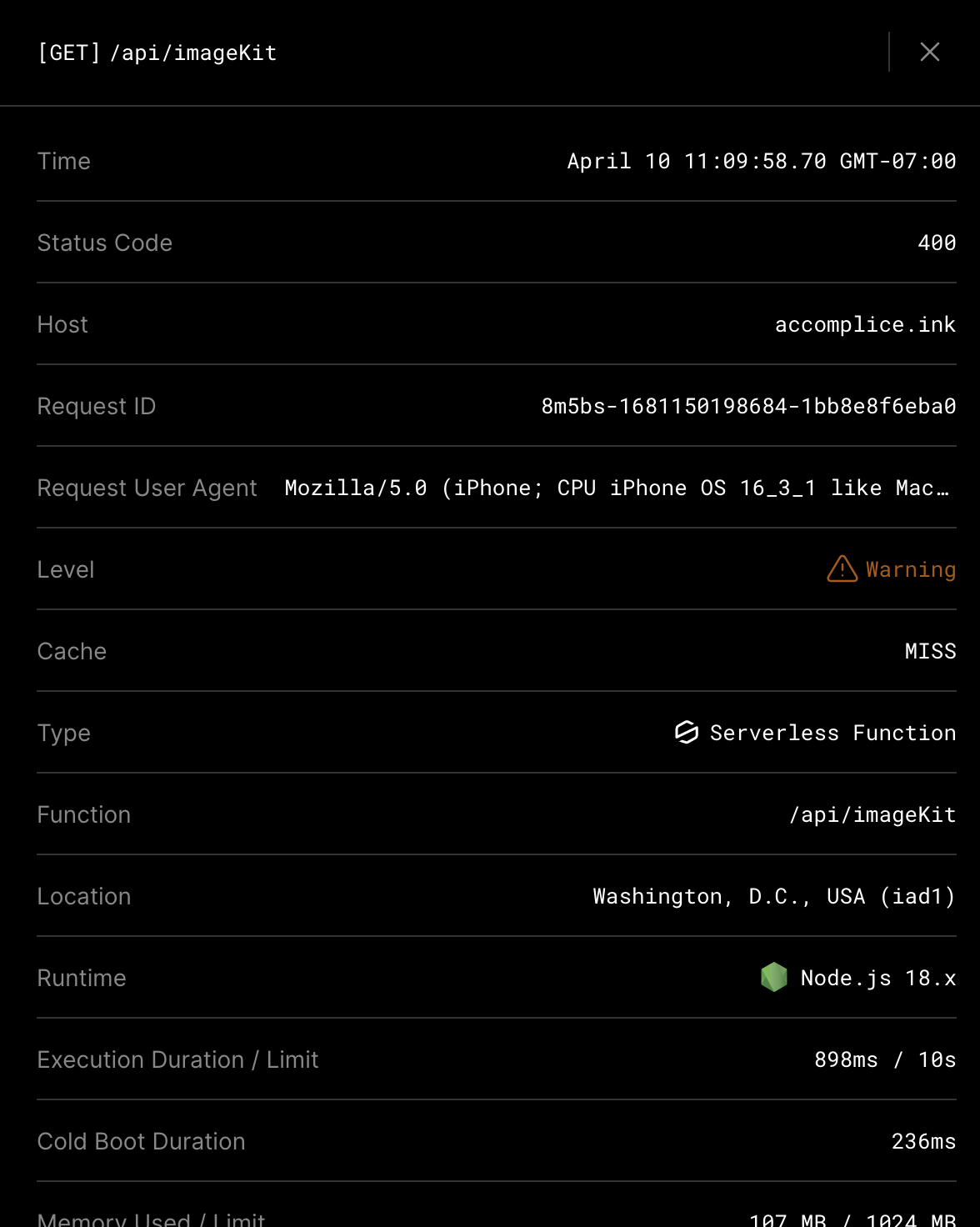 Next.js API route works locally, but not on Vercel? · vercel community ...