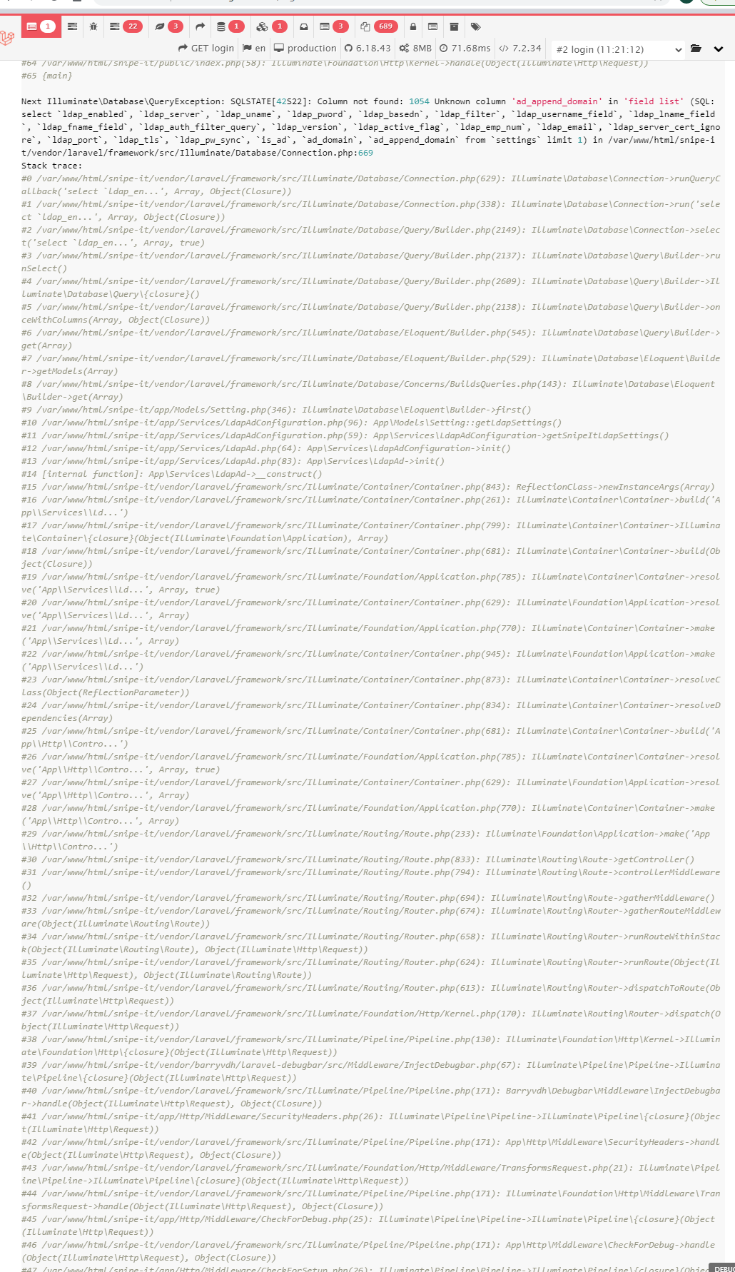 Unauthenticated - AuthenticationException - No matching records · Issue ...