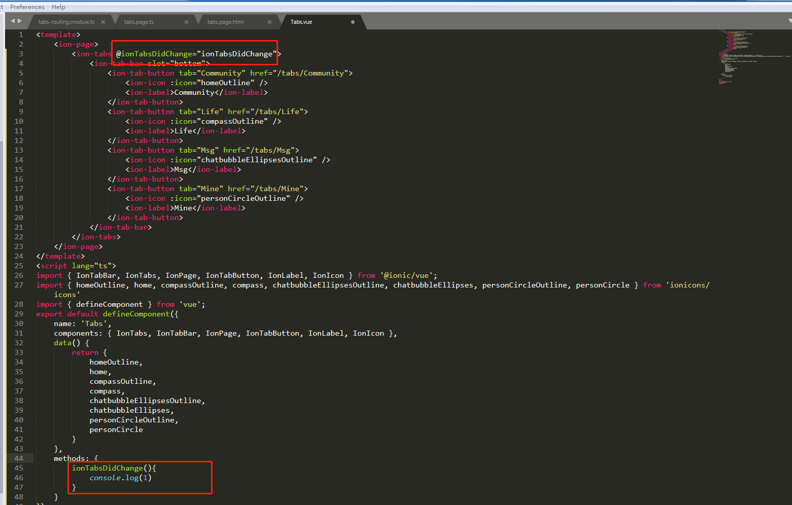 bug: ionic vue tab change events not firing · Issue #22466 · ionic-team ...