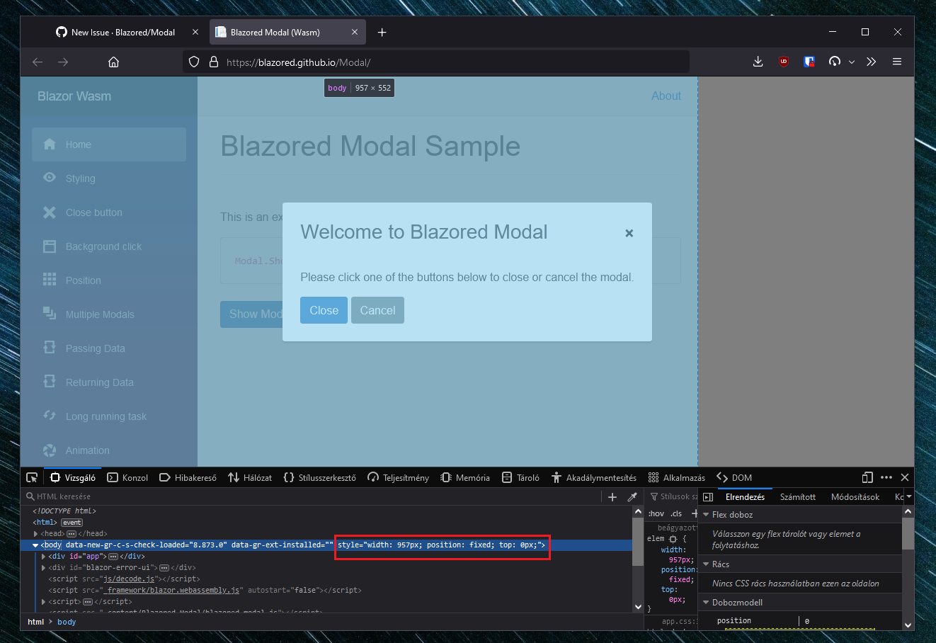 [Bug] When a modal is open the UI behind the overlay gets stuck · Issue ...