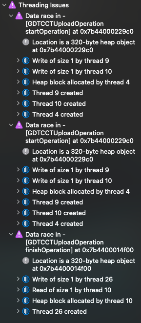 Thread Sanitizer found Data Race in GDTCCTUploadOperation.m:508 in ...