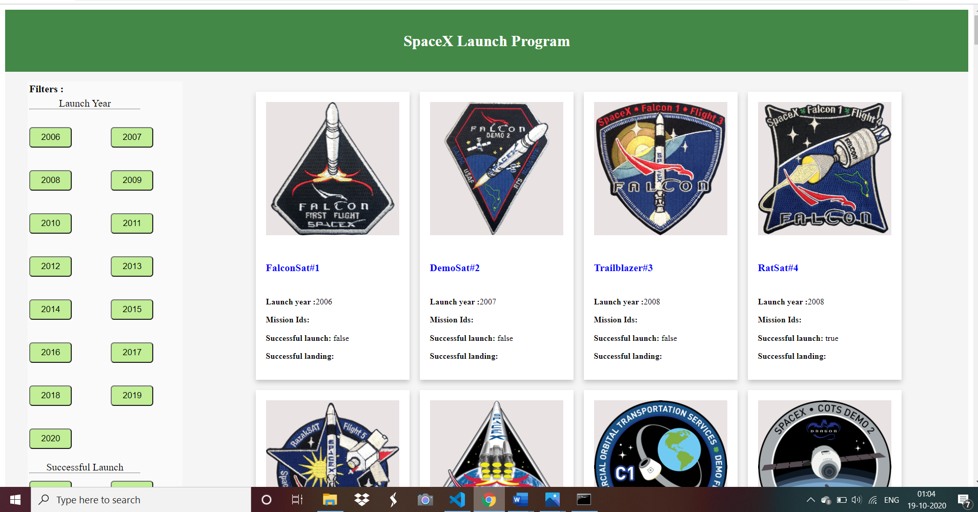GitHub - heena-dev18/SpaceXLaunchAngularApp: Angular application which ...