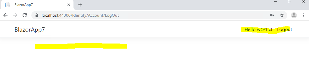 Create Blazor Server App with IndAuth > F5 and register > Click the ...