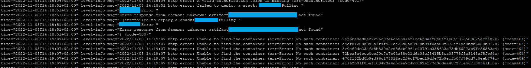 Update stack with error deletes all containers from the stack · Issue ...