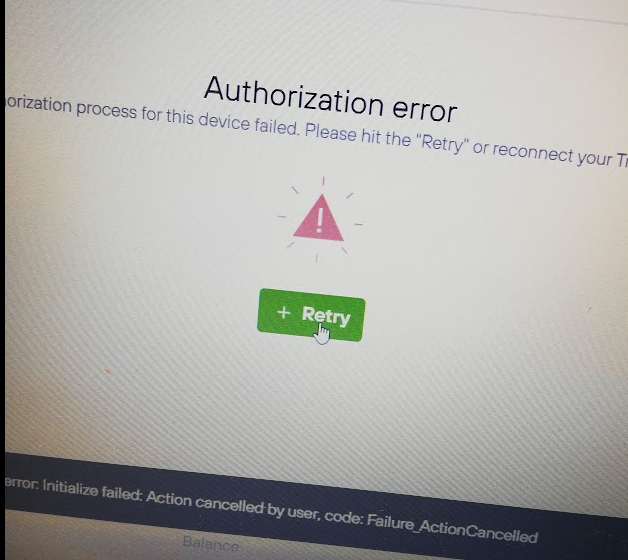 Confirm empty hidden wallet Try again button fails · Issue 2259
