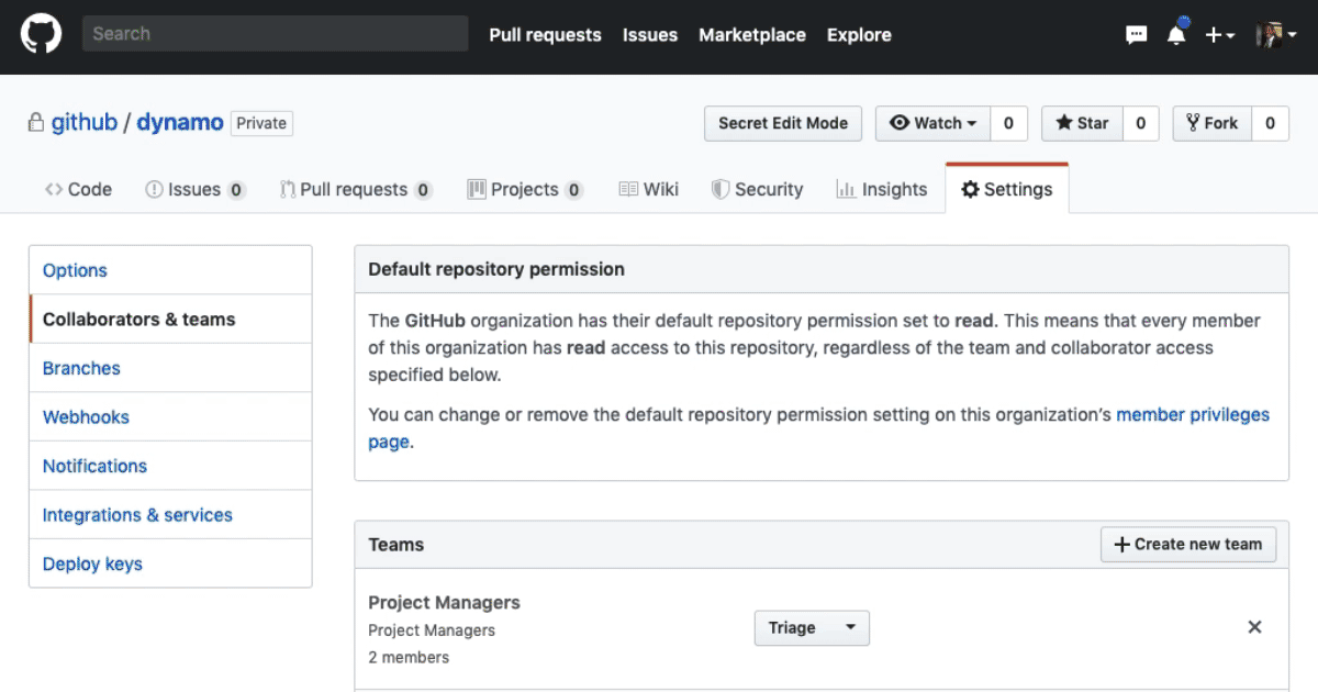 Expanded repository permissions 
