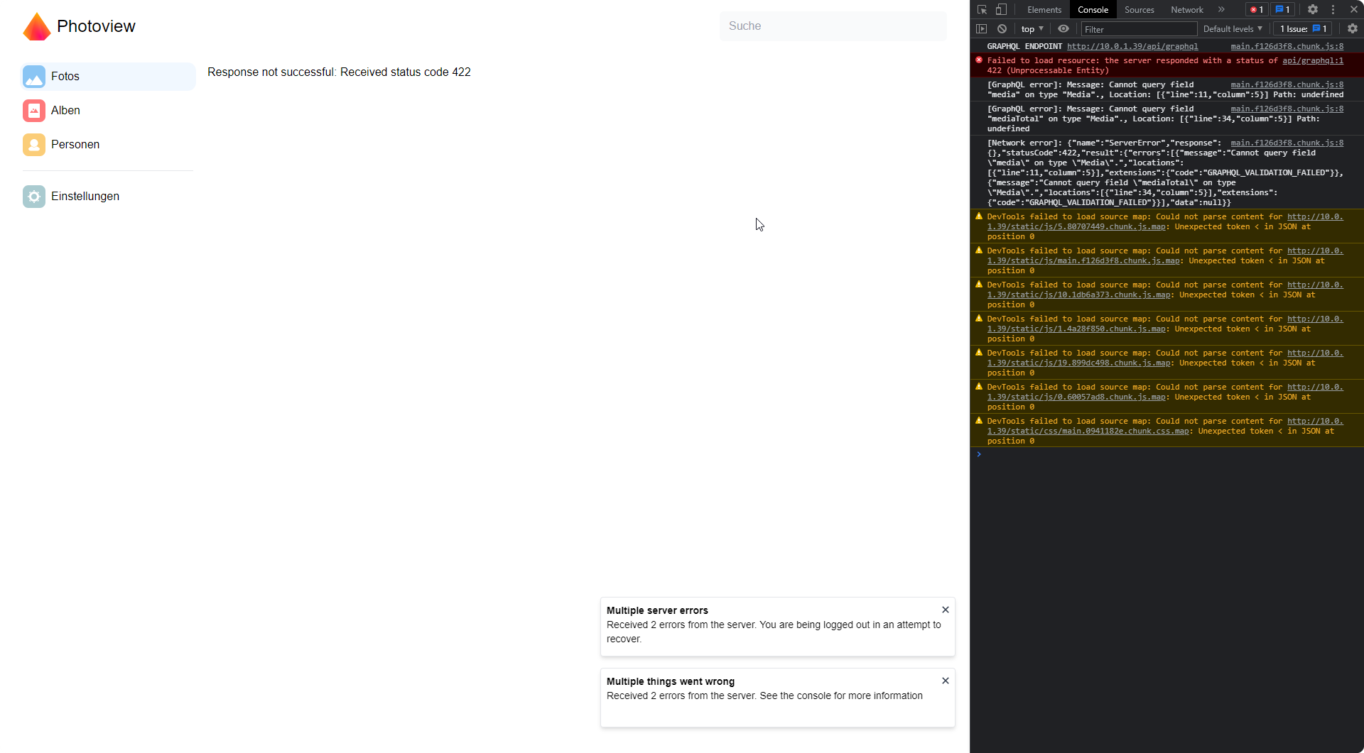 errors after manual compile on 2.3.7 · Issue #535 · photoview/photoview ...