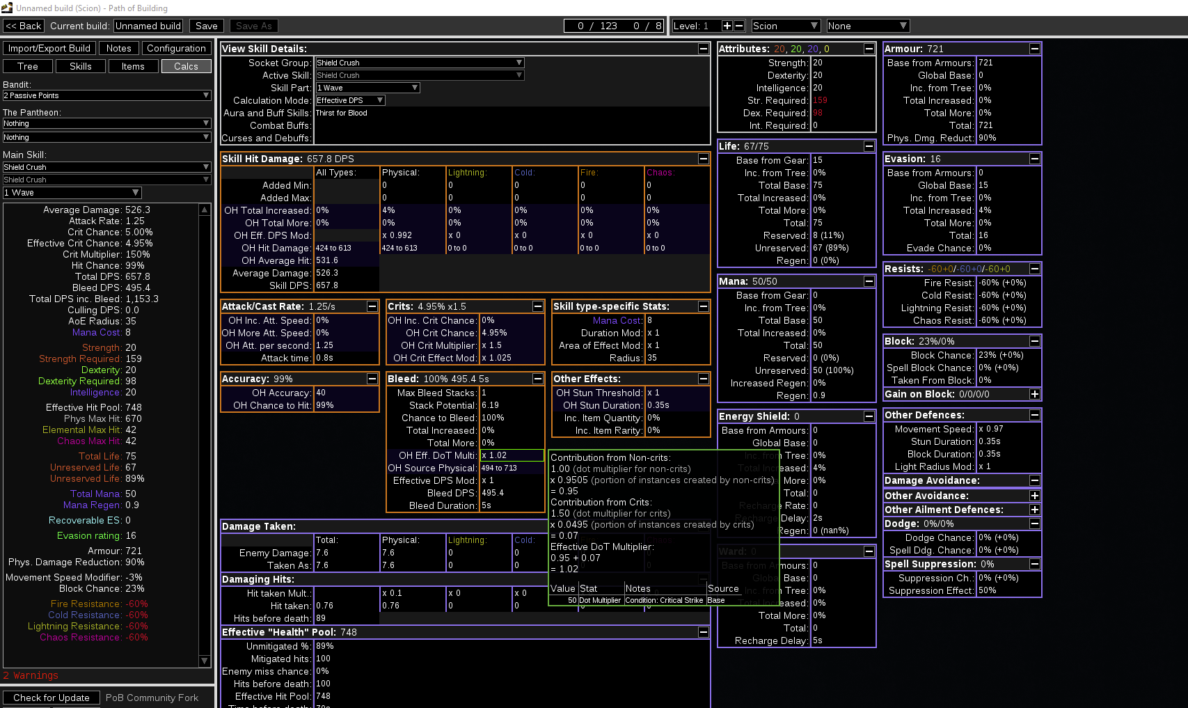 Support "+(2535) to Damage over Time Multiplier for Bleeding from Hits with this Weapon" from