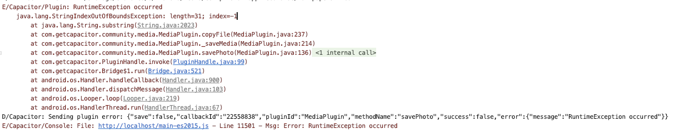 Unable to save photo on Android platform · Issue #16 · capacitor ...