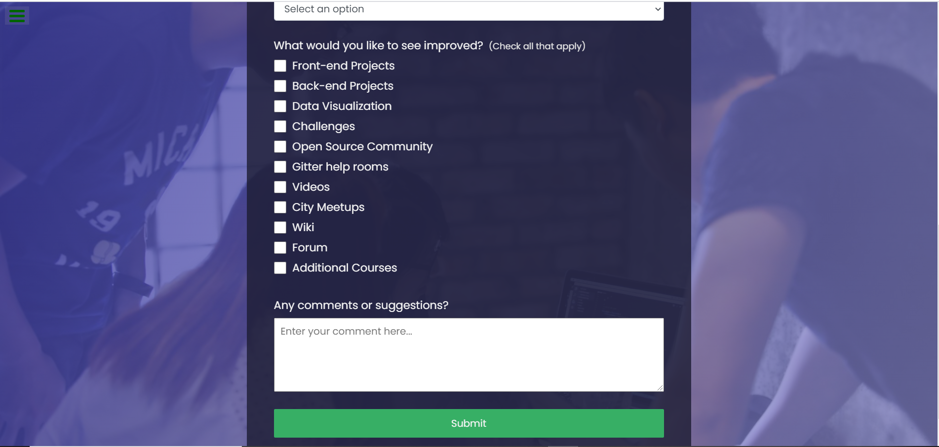GitHub - ronaldorawat/FreeCodeCamp-Form: Submit Details Form