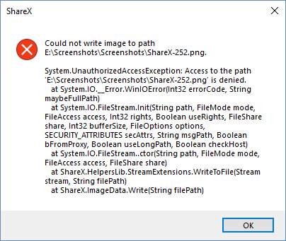 Unable to save screenshots · Issue #3239 · ShareX/ShareX · GitHub
