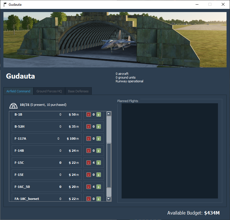 Airfield command screenshot