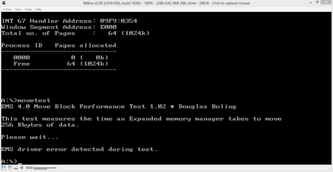 [BUG] Everex RAM Deluxe 3000 EMS driver error with memory test utility