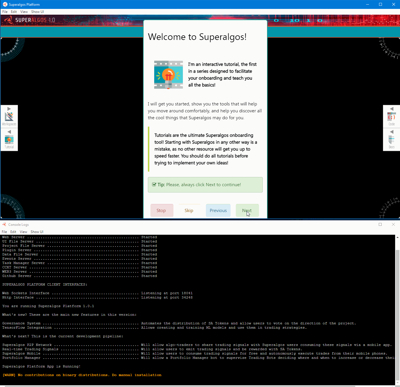 The tutorial does not work. · Issue #2683 · Superalgos/Superalgos · GitHub