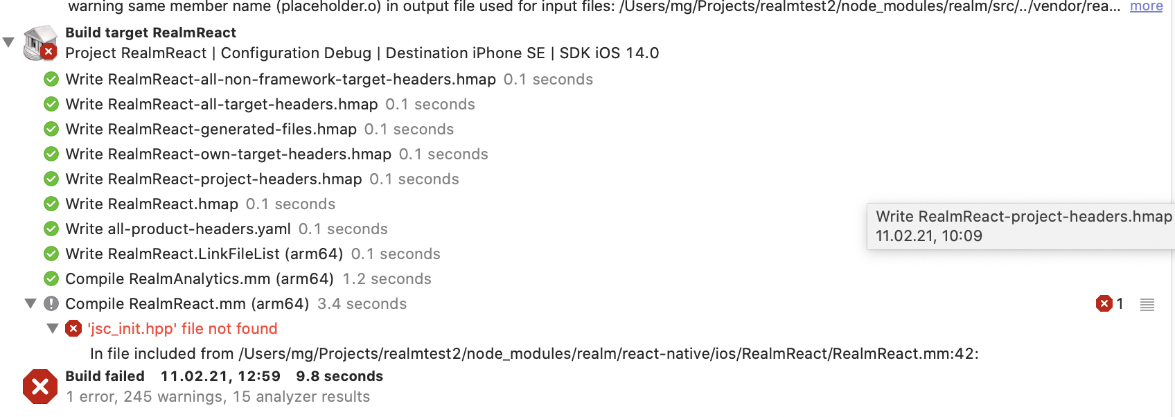 React Native 0.59, iOS 14.5 and Realm · Issue #3580 · realm/realm-js ...