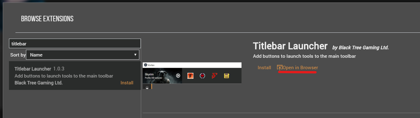 "Open in browser" for extensions without a mod page. · Issue #7094 ...