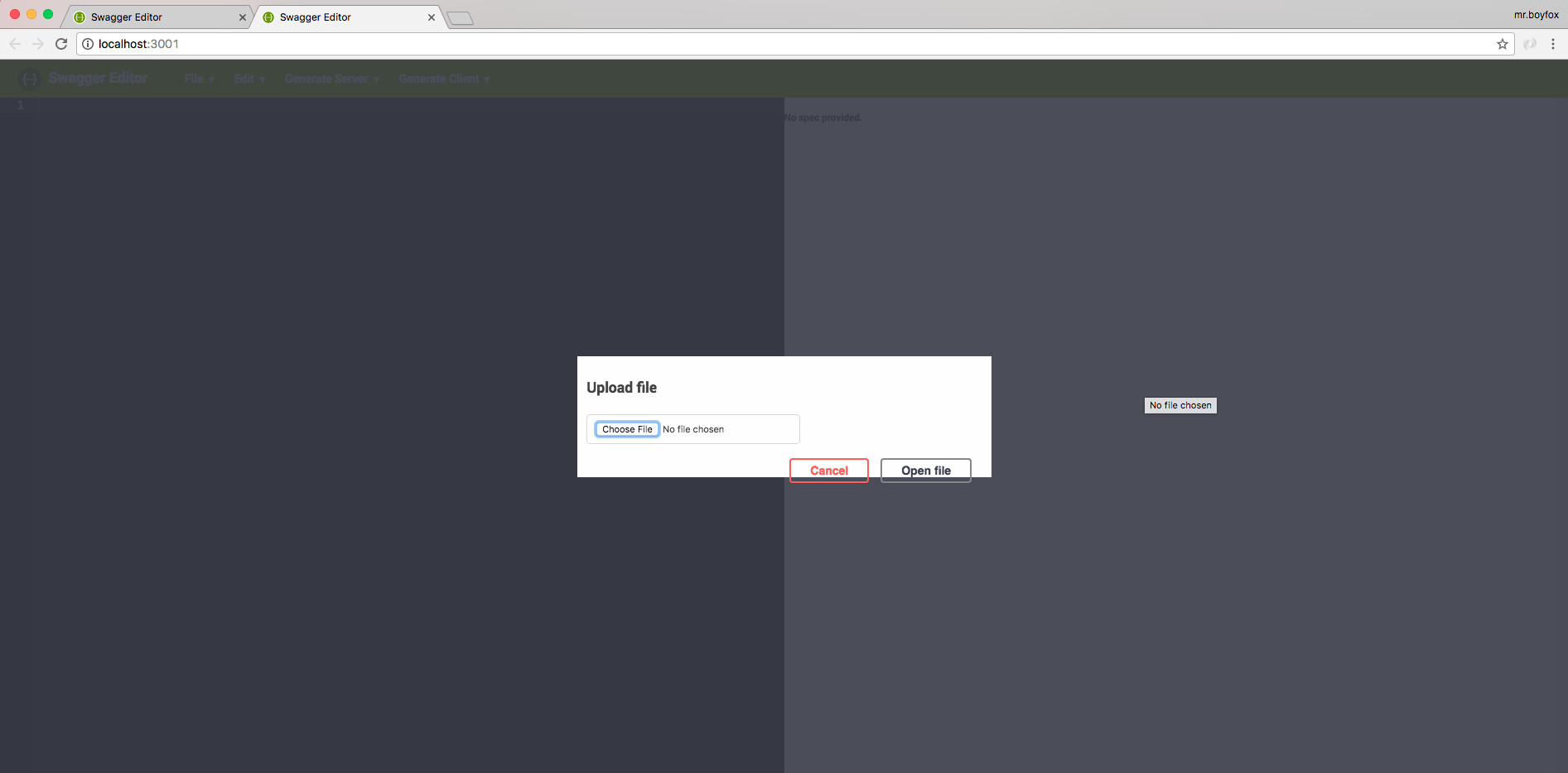 Editor - Import file UI · Issue #1436 · swagger-api/swagger-editor · GitHub