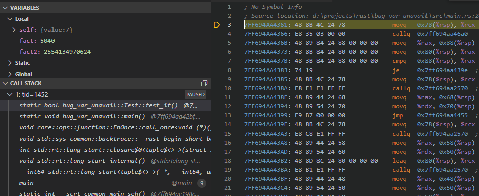 Mixed GAS/Intel syntax in disassembly view and unavailable registers ...