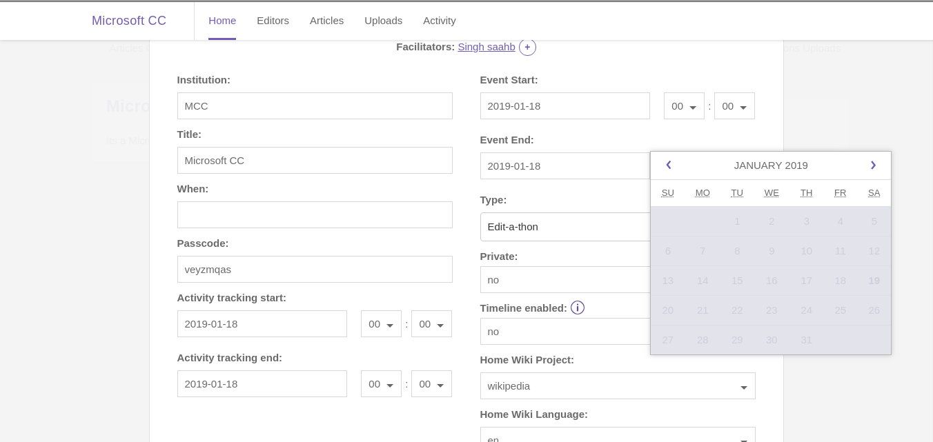 Event start and end date are confusing if activity start/end are set to ...