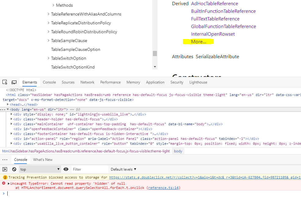 Links "More" stopped expand yesterday · Issue #2773 · MicrosoftDocs ...