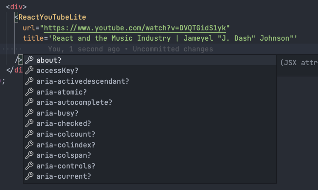 Props of the div element